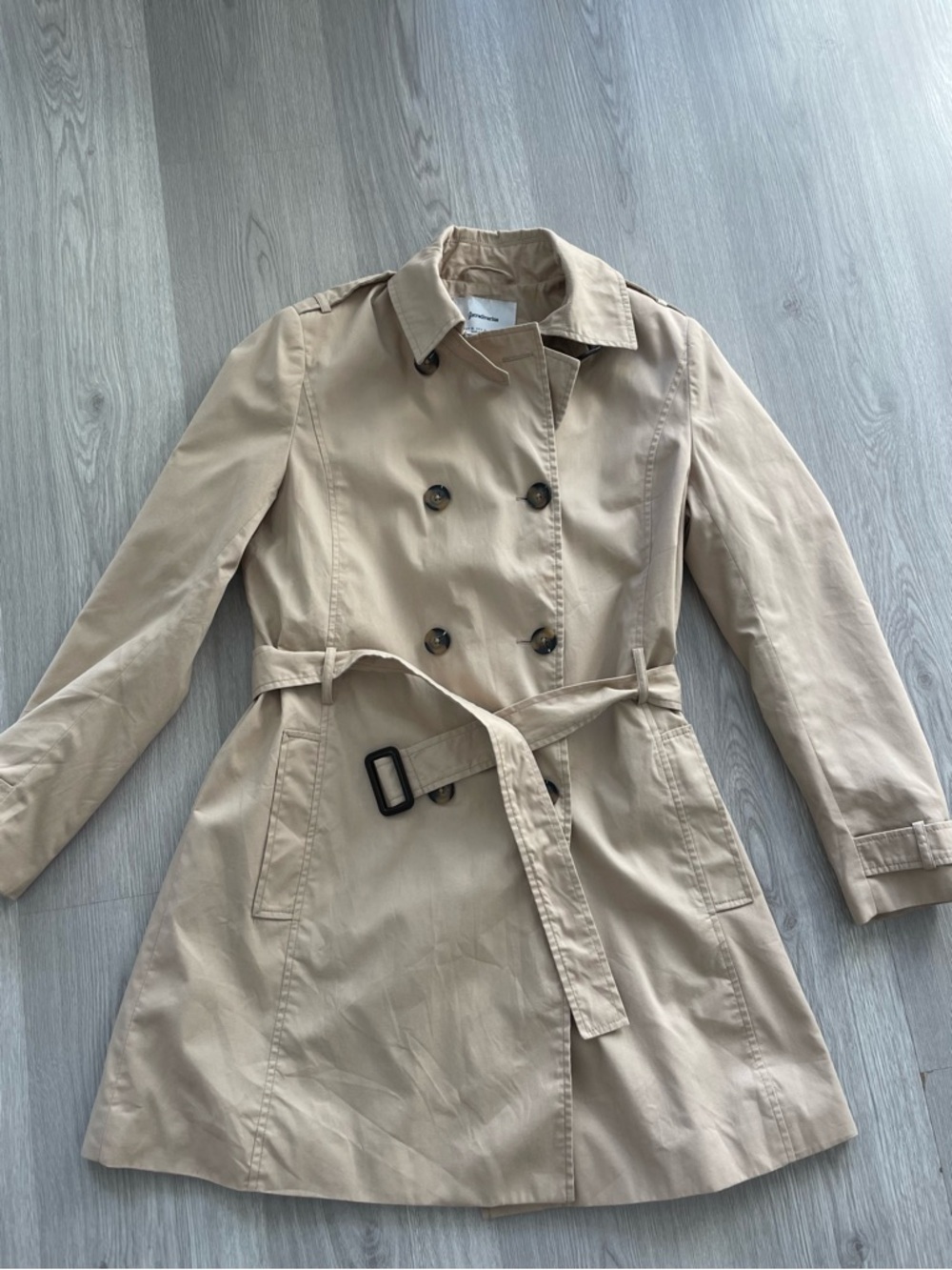 Stradivarius Beige Trench Coat - Size XL (Fits M/L) - Picture 3 of 11
